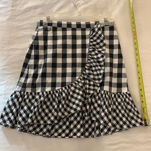J Crew Black/white checked skirt